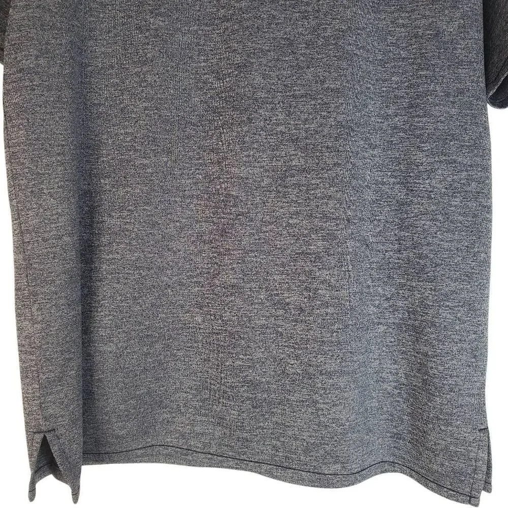 Adidas Marled Short‎ Sleeve Performance Golf Polo Shirt Blue Grey UPF 30 Medium